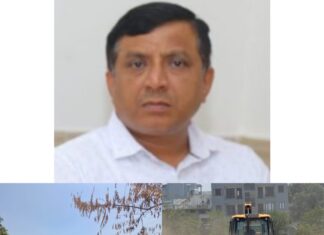 एमडीडीए उपाध्यक्ष बंशीधर तिवारी के निर्देश पर अजबपुर कला में लगभग आठ बीघा भूमि पर विकसित की जा रही अवैध प्लॉटिंग को किया गया ध्वस्त